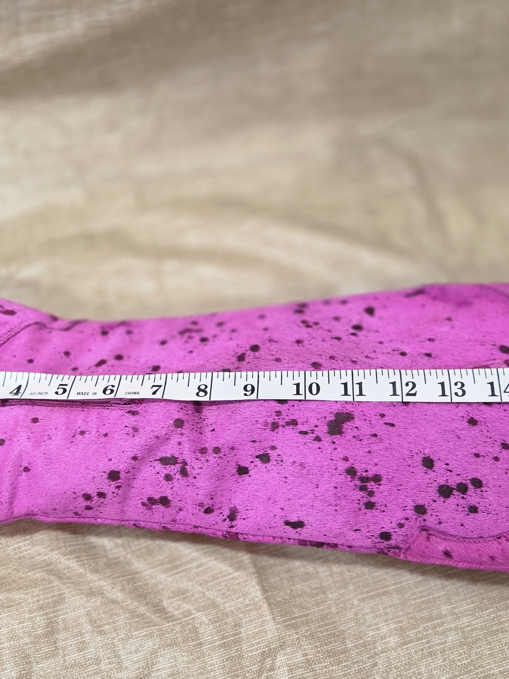 Nasty Gal Short Hair On Knee High Speckled Print Fuschia Cowboy Boots Size 7 - Picture 10 of 14